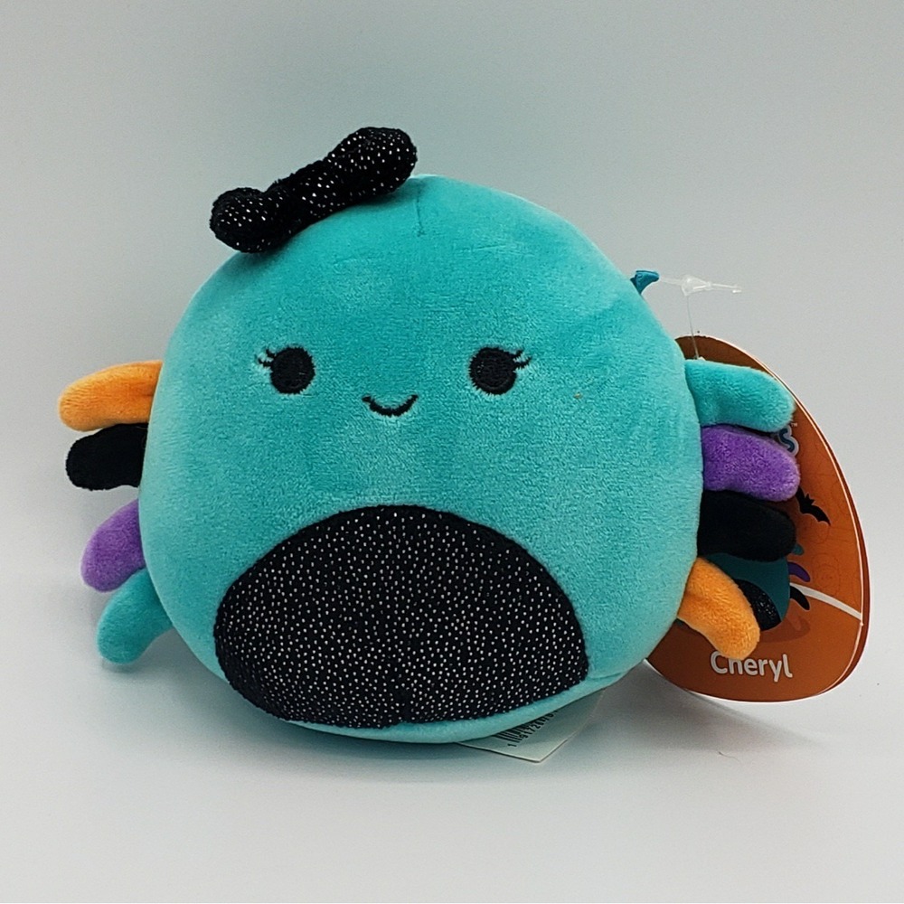 Original Squishmallows Cheryl The Teal‎ Spider 5" Plush Halloween New w/ Tag